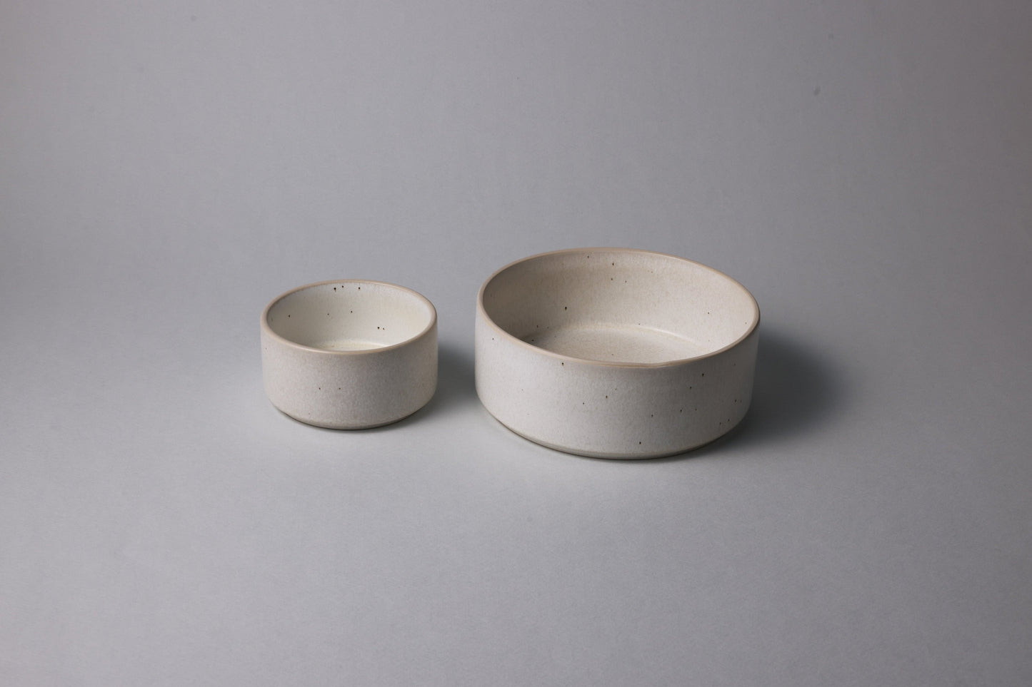 Two stoneware bowls with matte finish, beige