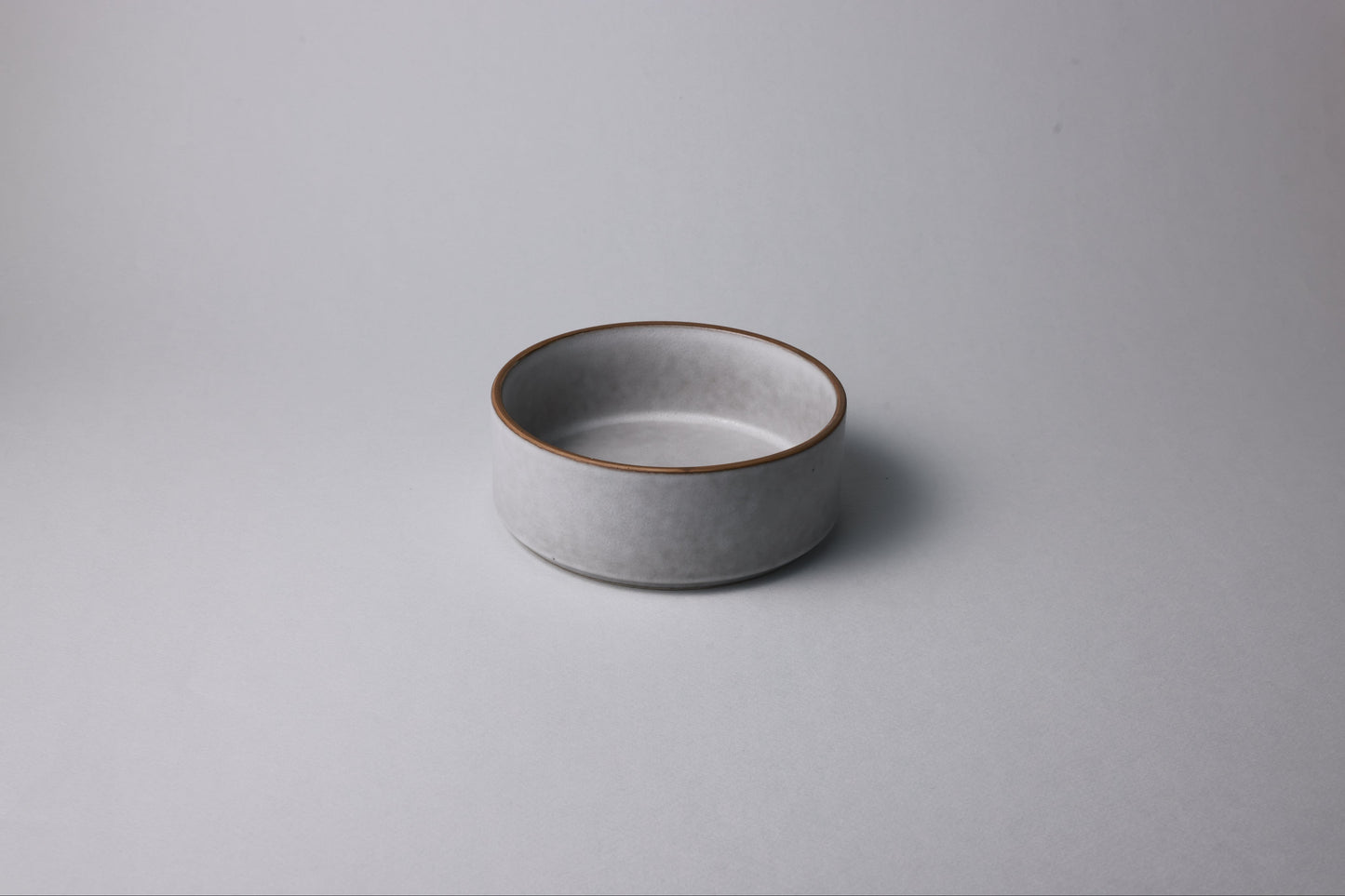 Large stoneware bowl with matte finish, calm gray