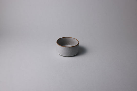Small stoneware bowl with matte finish, soft gray