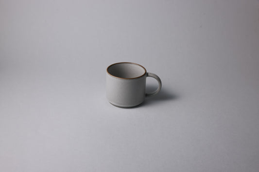 Stoneware mug with matte finish in soft gray